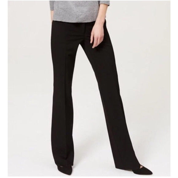 Ann Taylor Loft Julie Trouser Slacks Pants Women 8 Black Boot Cut Office Work - Picture 1 of 10